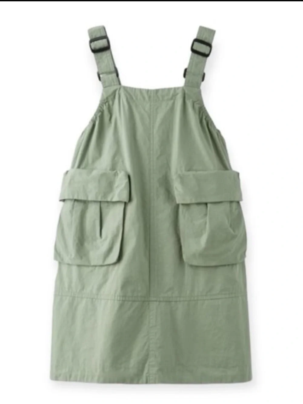 NWT Zara Girls Utility Cargo Pocket A-line Pinafore Green Dress w Pockets Size 9 - Picture 1 of 5